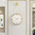 汉时欧式时尚轻奢装饰挂钟 中式客厅创意简约静音石英时钟 HW2032(贝壳纹表盘（丽声机芯）)