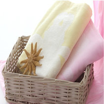 洁玉纯棉浴巾CS-90B 色织浮雕提锻小浴巾 超柔软吸水(黄色)