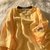 盐系短袖女2022新款潮设计感小众t恤女学生韩版宽松夏季情侣上衣(XL 黄色)