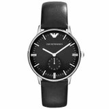 阿玛尼手表商务休闲时尚潮流皮带石英男士手表AR0382(黑色 皮带)