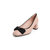 森达2021春季新款商场同款气质蝴蝶结通勤粗高跟女单鞋VK704AQ1(粉红色 39)
