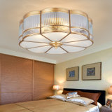 欧菲玛丽 卧室灯欧式大气奢华简约现代全铜LED灯具(暖光光源 吸顶35*13CM)