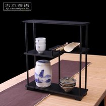 熏竹茶具摆设茶棚竹茶柜收纳茶道展示竹展架子置物架