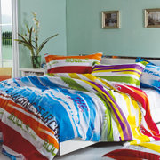 【包邮货到付款】艾美艾家斑斓彩虹四件套纯棉四件套床上用品被套床单（200*230cm）