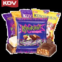 KDV俄罗斯进口紫皮糖500g*1袋+混合糖500g*2袋 原装进口 巧克力味浓郁 杏仁夹心