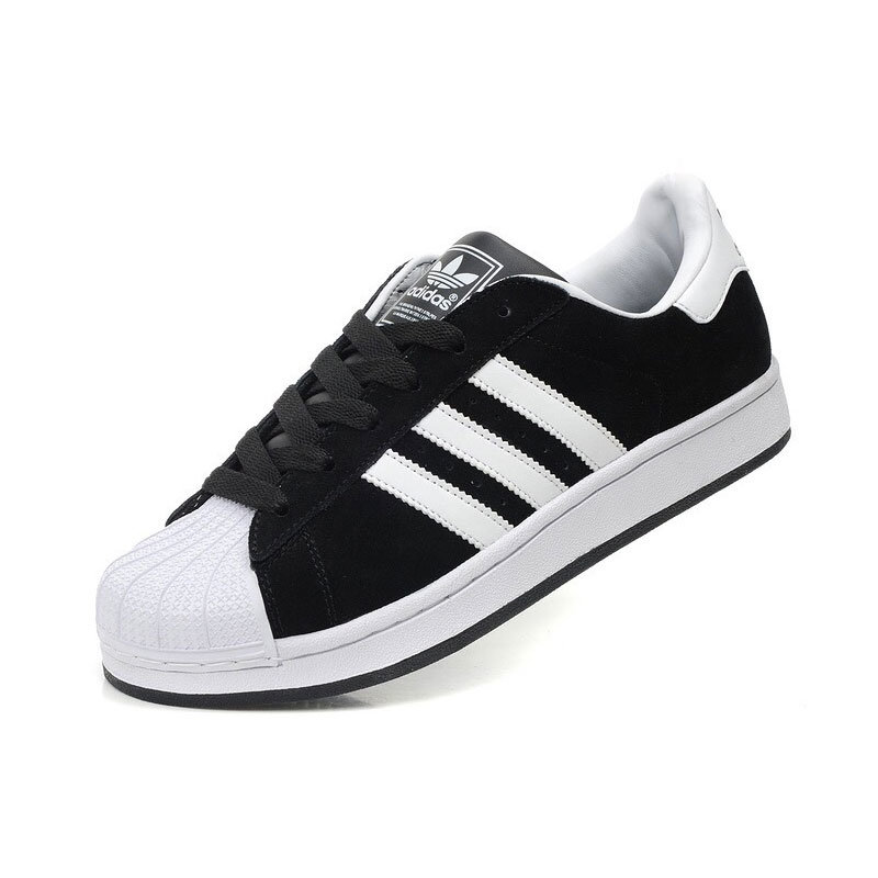 adidas阿迪达斯三叶草系列男女贝壳头休闲运动鞋黑白41