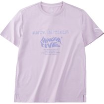 安踏短袖T恤女装2022女士跑步健身服上衣 AP6757L紫色系 休闲运动T恤