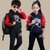 2019春秋新款男女童卫衣儿童卡通休闲宝宝套装童套装110-150码(140码（身高130-140） 红色)