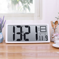 汉时（Hense）创意大屏电子闹钟时尚简约家用时钟现代静音挂钟多功能台钟HA28(白色加大版)