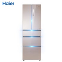 海尔(Haier) BCD-350WDCM 家用多门冰箱 风冷无霜家用电冰箱 变频干湿分储四门冰箱节能静音(粉色 350L)