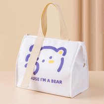 饭盒袋手提便当包学生上班族带饭长织带加厚铝箔防水保温包午餐包