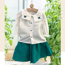 春季小花裙子套装(80 绿色)