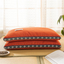 善纯麻绒全荞麦枕芯护颈枕头 橙色35*55 荞麦舒适 低枕护颈