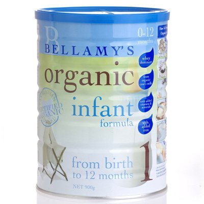 澳洲贝拉米1段1-12个月有机婴儿奶粉900g罐装