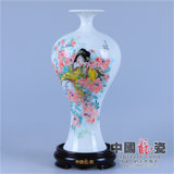开业礼品办公客厅瓷器花瓶摆件 32cm手绘美人瓶（金陵十二钗）史湘云