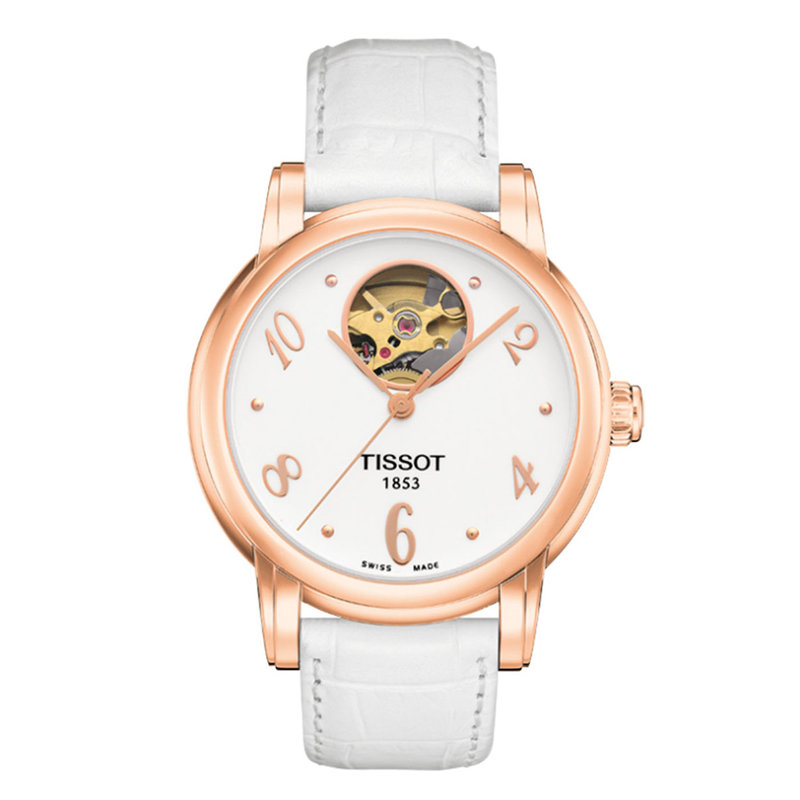 全球联保瑞士tissot天梭心媛机械皮带女表t050.207.36.017.00