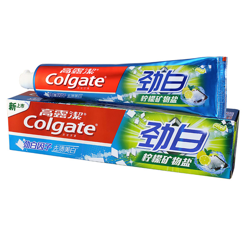 高露洁劲白柠檬矿物盐180克