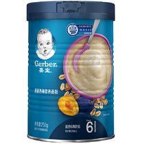 嘉宝Gerber婴儿燕麦西梅米粉2段250g 宝宝米糊(6-36个月适用)