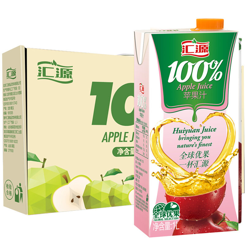 进口水饮料汇源果汁青春版100苹果汁1lx5盒国美超市甄选返回商品页