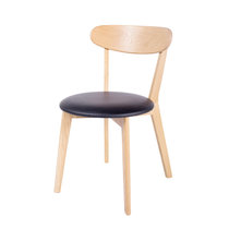 现代简约白橡木实木餐椅北欧日式休闲咖啡厅椅子家用电脑吃饭凳子(胡桃木色 默认)