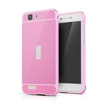 vivo x3l手机壳 vivo x3l手机套步步高x3f金属边框x3v超薄保护外壳(粉色)