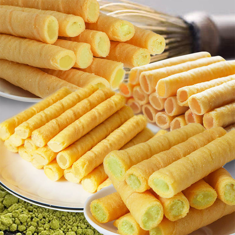 饼干糕点杞农云商休闲零食小蛋卷口味随机咸蛋黄豆乳奶茶350g箱350g1