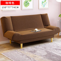 竹咏汇 客厅沙发实木布艺 沙发床可折叠 沙发组合 床小户型客厅懒人沙发1.8米双人折叠沙发床(150cm长咖啡色布艺沙发)