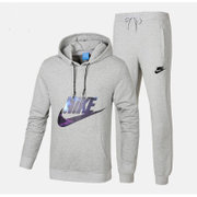 Nike/耐克 男子 秋款针织连帽长袖长裤休闲运动套装(浅灰色 3XL)