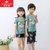 儿童韩版棉质卡通印花短袖家居外穿休闲T恤上衣(130码 萌熊)
