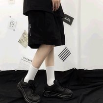 5双日系韩版纯色长袜子男女学生运动中筒袜学院风简约百搭网红(白色五双WX09)