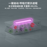 UVC LED消毒灯 桌面消毒爆款 快充式消毒盒（白）(灰白色 HE02手机无线充消毒盒-中英双语包装)