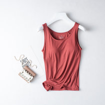 2021新款莫代尔带胸垫可拆卸吊带背心女夏修身免穿文胸瑜伽内衣(M 深红-背心)