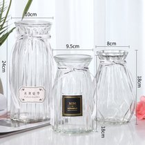 3个9.9元 加厚玻璃花瓶透明北欧ins风创意水培植物绿萝水养插花器(24折纸+钻石+18新诺（透明） 中等)