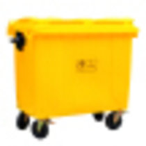 黄色垃圾桶诊所医院废物收纳垃圾车户外清洁车转运箱660LJMQ-123