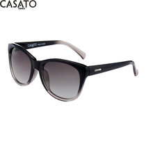 卡莎度(CASATO) 女款偏光太阳镜时尚个性大框潮 防紫外线太阳镜 墨镜120031(黑色不偏光)