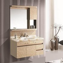 品典不锈钢整体浴室柜 浴室家具卫浴柜 玉石彩盆0.8-1.2米 B333(金色 1.2米)
