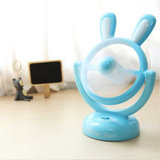 创意迷你风扇便携式微型USB电扇静音学生儿童可爱卡通小型电风扇(蓝色兔子)