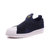 Adidas/阿迪达斯三叶草SUPERSTAR  SLIP ON W S 贝壳头绑带男女鞋休闲运动板鞋(深蓝金武士 44)