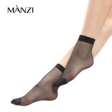曼姿MANZI 6双装 8D丝薄透气隐形丝袜 超薄包芯丝袜子 透明短袜 对对袜 防勾丝 通勤女袜子 825013(黑色 均码)