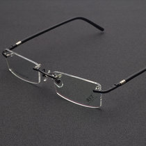 超轻无框眼镜架男士高质感无边框商务眼镜框潮框架眼镜眼睛框(枪色 镜框)