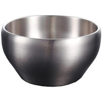 富尔兴304不锈钢碗双层防烫宝宝碗高度加厚吃饭碗汤碗13cm两件套13cm*4