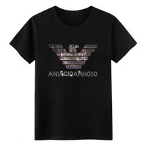 欧洲站美杜莎夏季2020新款潮流牌男士丝光棉烫钻短袖T恤大码体恤4(XL 黑色)