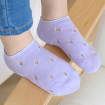 春夏宝宝袜子0-1-3岁薄款棉镂空糖果色婴儿网眼船袜儿童洞洞袜(紫色 M码)