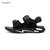 CaldiceKris（中国CK）时尚休闲露趾透气魔术贴凉鞋CK-X0002(黑色 44)