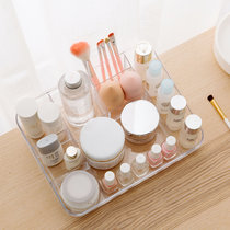 红凡 欧式透明多格化妆品收纳盒桌面塑料盒子护肤品整理盒梳妆台储物盒(透明 单个装)