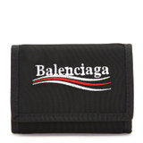 BALENCIAGA男士logo印花图案钱包507481-9WB25-1000黑色 时尚百搭