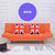 TIMI 现代简约可折叠沙发 家用沙发床 两用经济型沙发 懒人折叠沙发(麻布桔色款 三人折叠沙发)