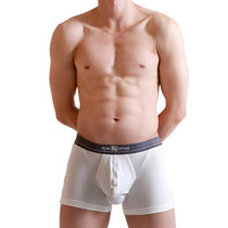 【KING STYLE】经典美国棉D型贴身平角裤CS-D4806-W(白色 XL)