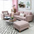 双虎家私 北欧粉色网红沙发 客厅转角现代简约整装1+2+3组合519(519C清新粉 双扶手双人位)