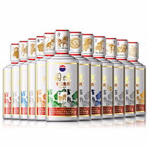 贵州茅台酒 十二生肖酒 国博十二生肖 收藏纪念酒 53度500ml*12瓶(1 整箱)